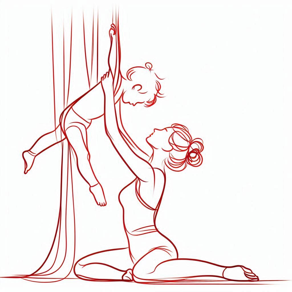 Aerial Silk mother-child